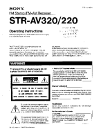 Sony STR-AV320 - Owners Manual